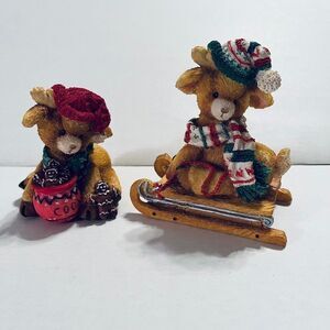 Santa's Special DEERlivery 1994 set‎ of two (2) vintage figurines.